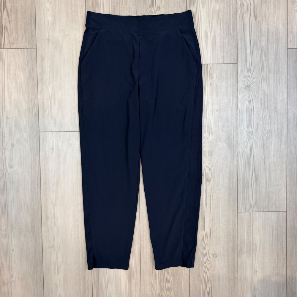 Athleta Brooklyn Ankle Pant Navy Blue Tapered Travel Trousers 198671 Women 10